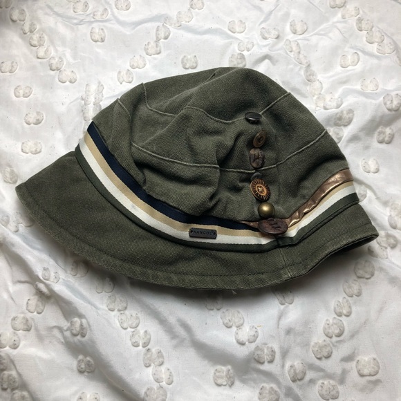 Kangol Army Green Buttons Bell Bucket Hat! - Picture 2 of 8